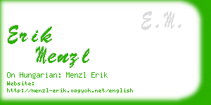 erik menzl business card